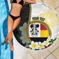 Personalised PNG Madang Provins Beach Blanket Papua New Guinea Plumeria Melanesian Pattern LT14 - Polynesian Pride