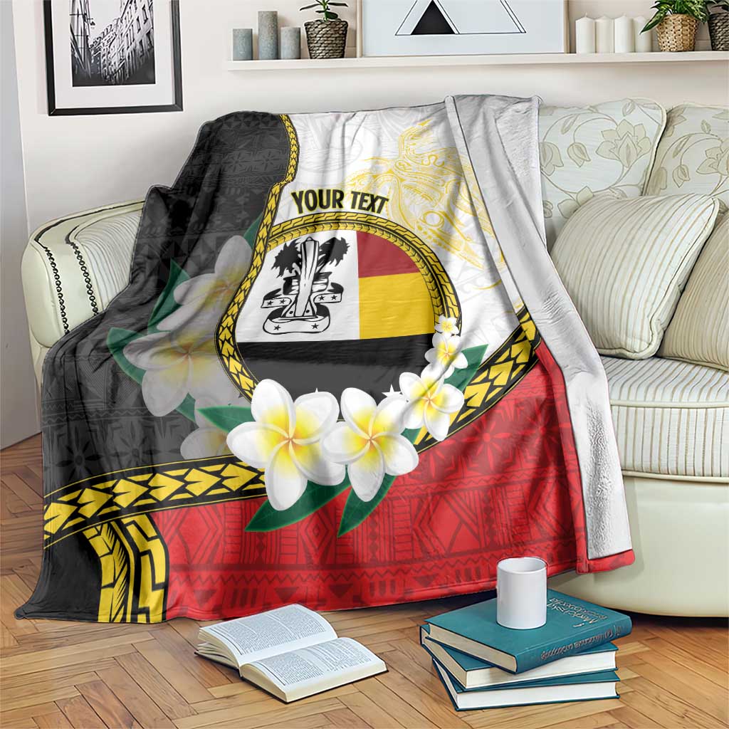 Personalised PNG Madang Provins Blanket Papua New Guinea Plumeria Melanesian Pattern - Polynesian Pride