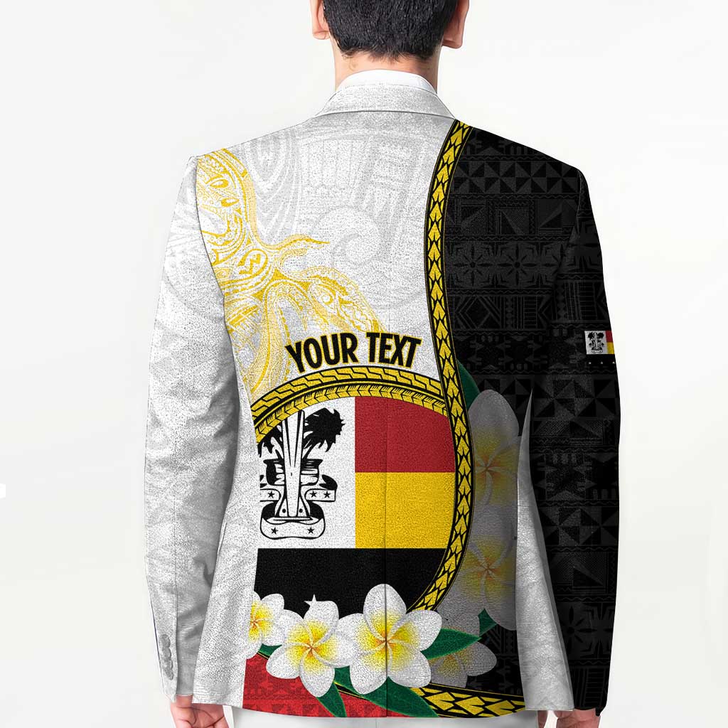 Personalised PNG Madang Provins Blazer Papua New Guinea Plumeria Melanesian Pattern - Polynesian Pride