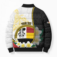 Personalised PNG Madang Provins Bomber Puffer Jacket Papua New Guinea Plumeria Melanesian Pattern LT14 - Polynesian Pride