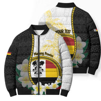 Personalised PNG Madang Provins Bomber Puffer Jacket Papua New Guinea Plumeria Melanesian Pattern LT14 - Polynesian Pride
