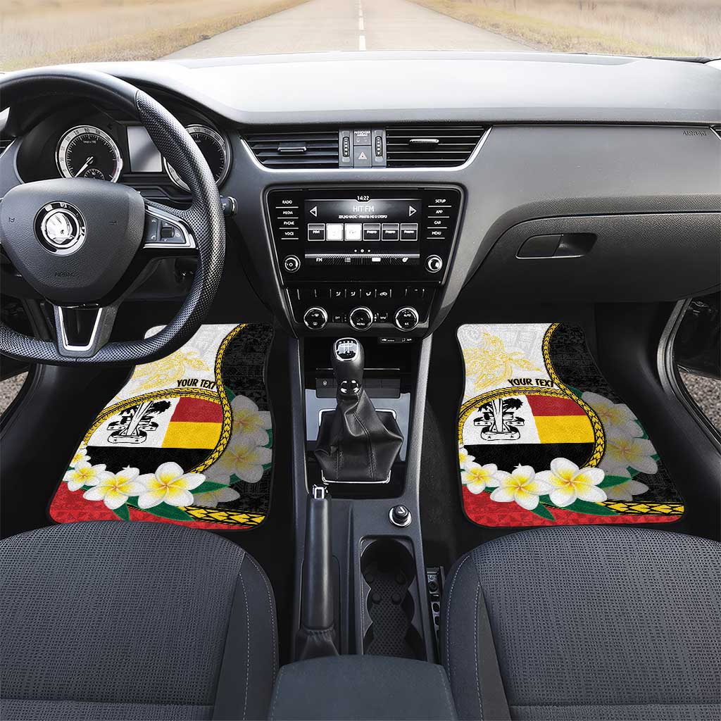 Personalised PNG Madang Provins Car Mats Papua New Guinea Plumeria Melanesian Pattern LT14 Set 2pcs - Front White - Polynesian Pride