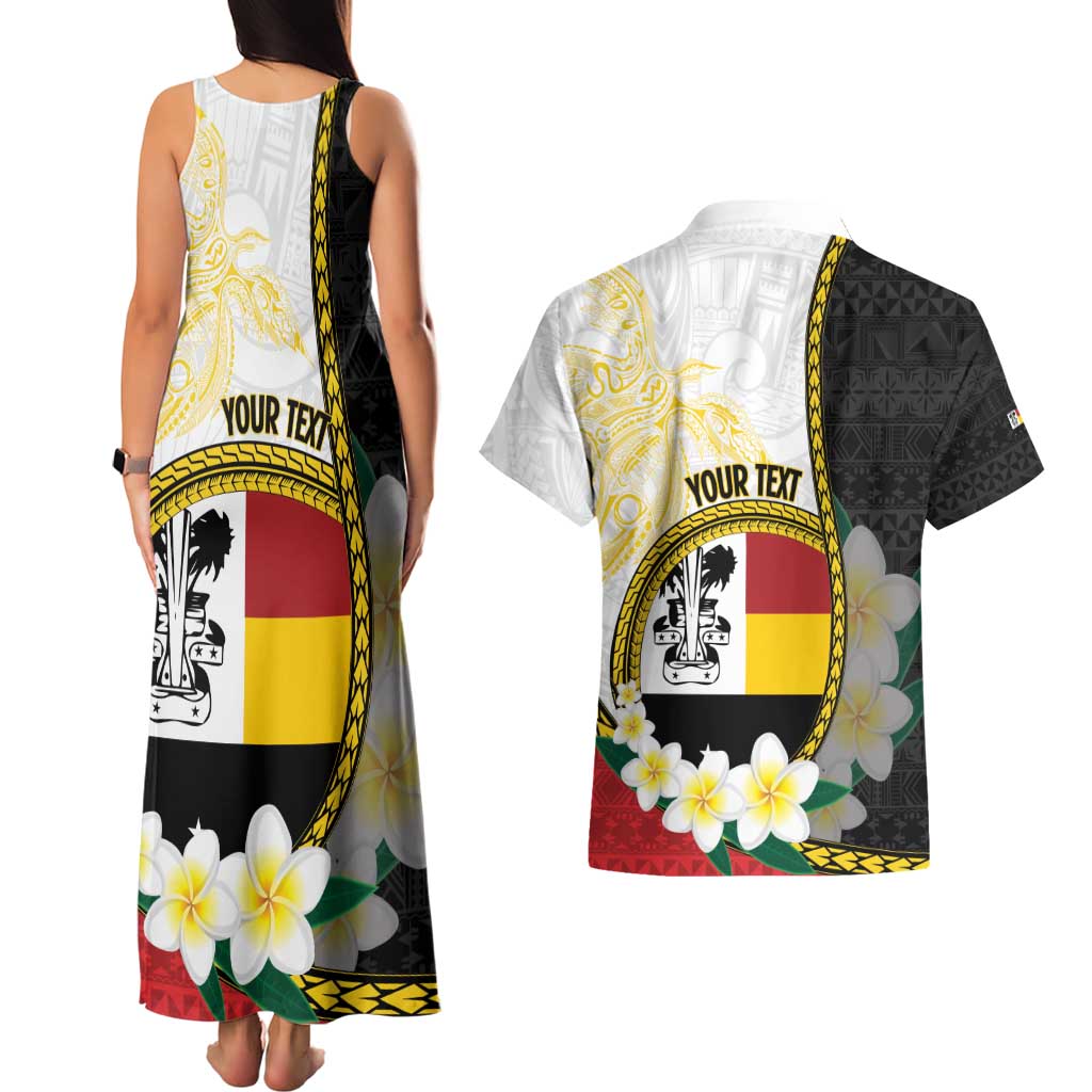 Personalised PNG Madang Provins Couples Matching Tank Maxi Dress and Hawaiian Shirt Papua New Guinea Plumeria Melanesian Pattern - Polynesian Pride