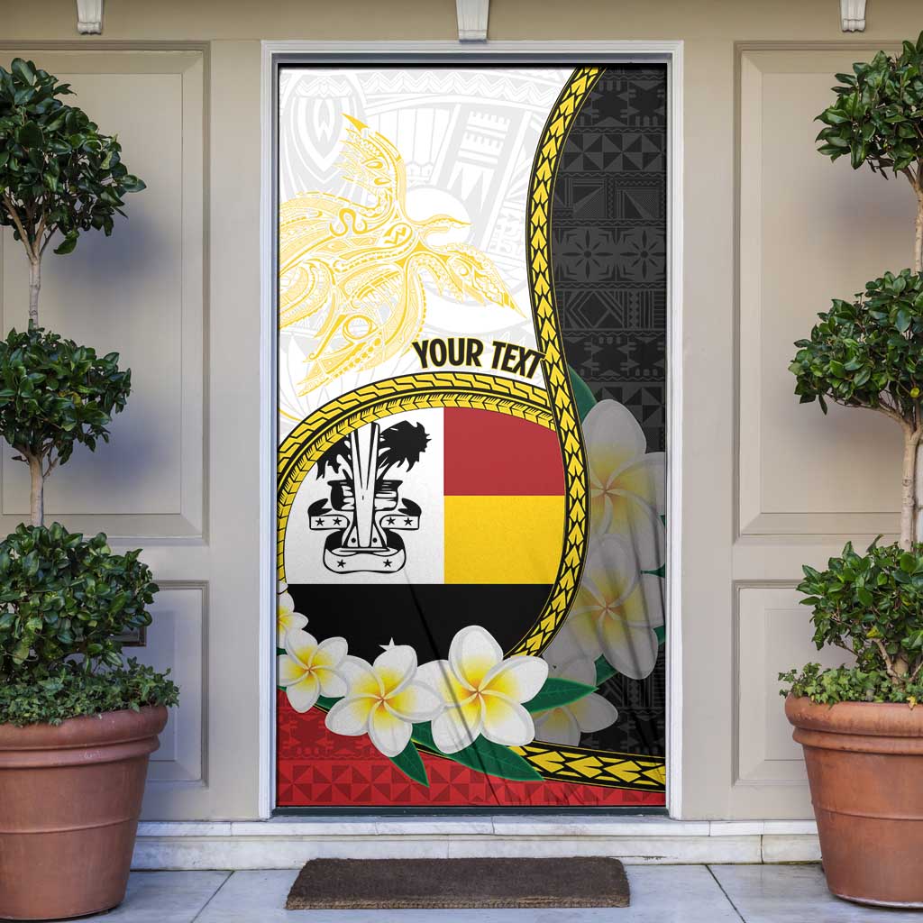 Personalised PNG Madang Provins Door Cover Papua New Guinea Plumeria Melanesian Pattern - Polynesian Pride