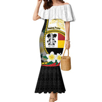 Personalised PNG Madang Provins Family Matching Mermaid Dress and Hawaiian Shirt Papua New Guinea Plumeria Melanesian Pattern - Polynesian Pride