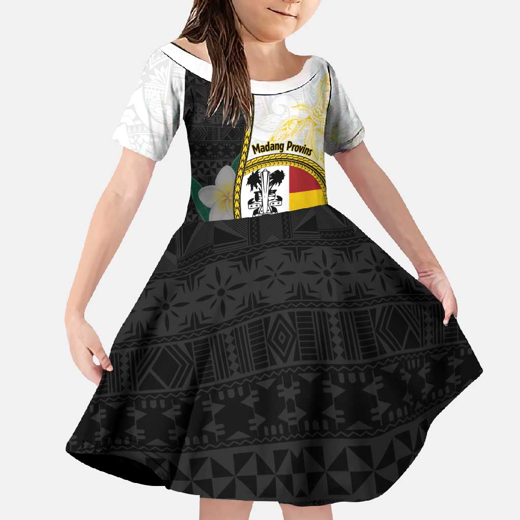 Personalised PNG Madang Provins Family Matching Off Shoulder Maxi Dress and Hawaiian Shirt Papua New Guinea Plumeria Melanesian Pattern - Polynesian Pride