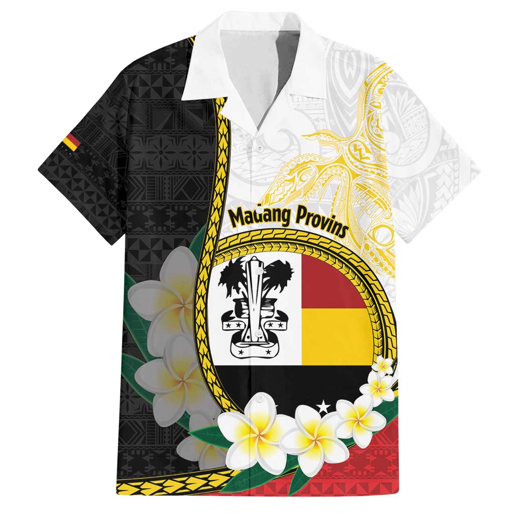 Personalised PNG Madang Provins Family Matching Off Shoulder Short Dress and Hawaiian Shirt Papua New Guinea Plumeria Melanesian Pattern - Polynesian Pride