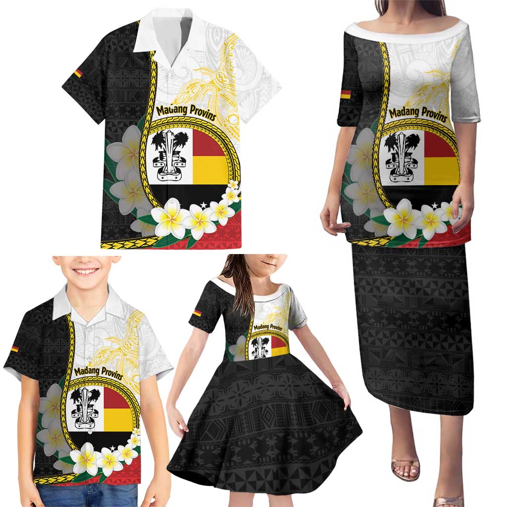 Personalised PNG Madang Provins Family Matching Puletasi and Hawaiian Shirt Papua New Guinea Plumeria Melanesian Pattern LT14 - Polynesian Pride