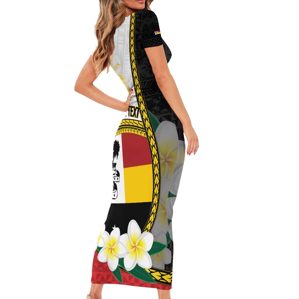 Personalised PNG Madang Provins Family Matching Short Sleeve Bodycon Dress and Hawaiian Shirt Papua New Guinea Plumeria Melanesian Pattern - Polynesian Pride