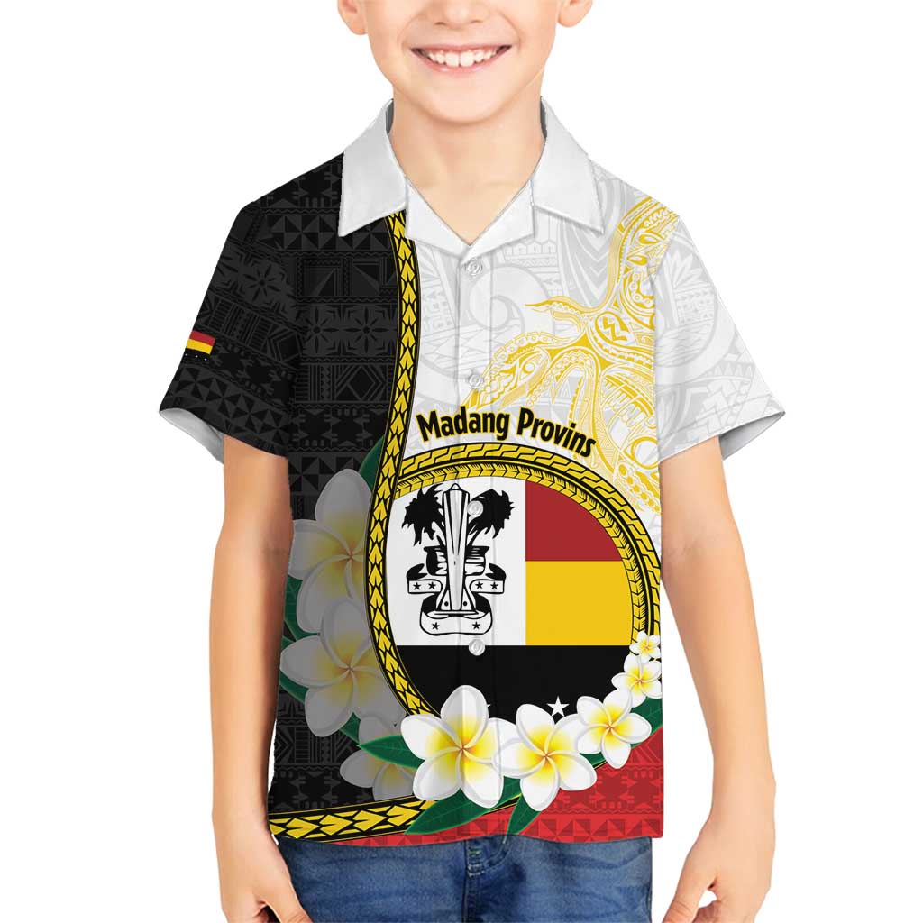 Personalised PNG Madang Provins Family Matching Summer Maxi Dress and Hawaiian Shirt Papua New Guinea Plumeria Melanesian Pattern - Polynesian Pride