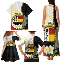Personalised PNG Madang Provins Family Matching Tank Maxi Dress and Hawaiian Shirt Papua New Guinea Plumeria Melanesian Pattern - Polynesian Pride