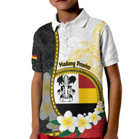 Personalised PNG Madang Provins Kid Polo Shirt Papua New Guinea Plumeria Melanesian Pattern - Polynesian Pride