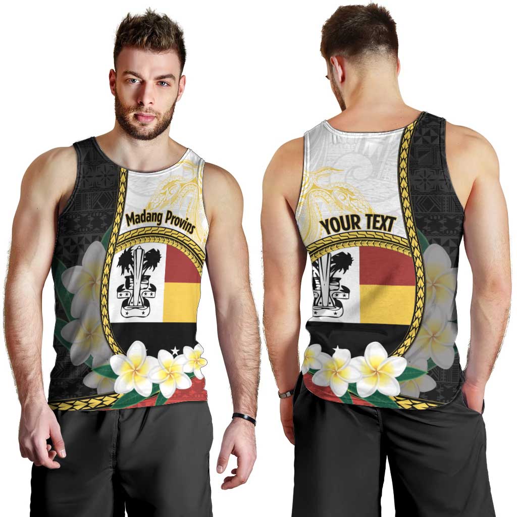 Personalised PNG Madang Provins Men Tank Top Papua New Guinea Plumeria Melanesian Pattern LT14 - Polynesian Pride