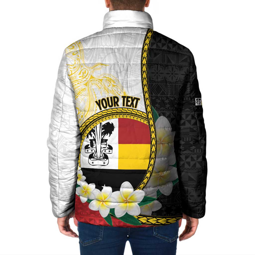 Personalised PNG Madang Provins Padded Jacket Papua New Guinea Plumeria Melanesian Pattern LT14 - Polynesian Pride