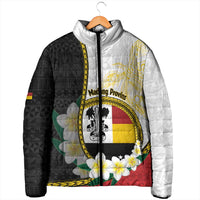 Personalised PNG Madang Provins Padded Jacket Papua New Guinea Plumeria Melanesian Pattern LT14 - Polynesian Pride
