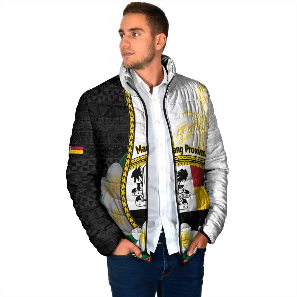 Personalised PNG Madang Provins Padded Jacket Papua New Guinea Plumeria Melanesian Pattern LT14 - Polynesian Pride