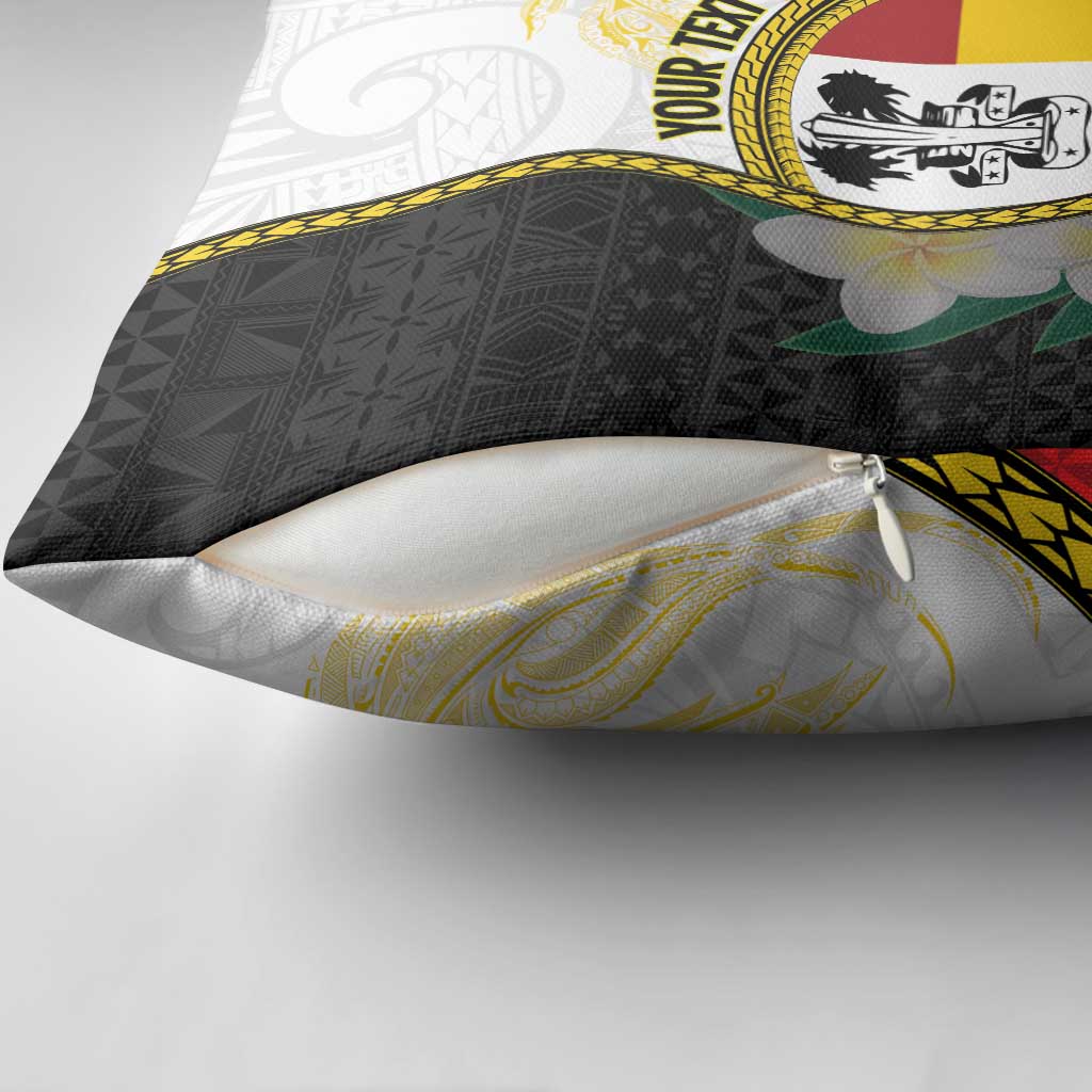 Personalised PNG Madang Provins Pillow Cover Papua New Guinea Plumeria Melanesian Pattern - Polynesian Pride