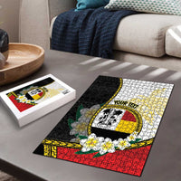 Personalised PNG Madang Provins Puzzle Papua New Guinea Plumeria Melanesian Pattern - Polynesian Pride