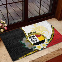 Personalised PNG Madang Provins Rubber Doormat Papua New Guinea Plumeria Melanesian Pattern LT14 - Polynesian Pride