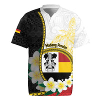Personalised PNG Madang Provins Rugby Jersey Papua New Guinea Plumeria Melanesian Pattern LT14 White - Polynesian Pride