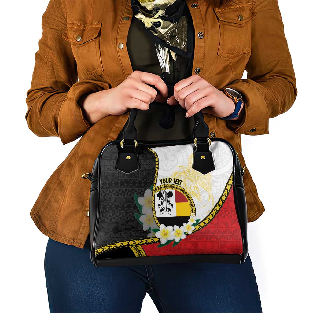 Personalised PNG Madang Provins Shoulder Handbag Papua New Guinea Plumeria Melanesian Pattern - Polynesian Pride