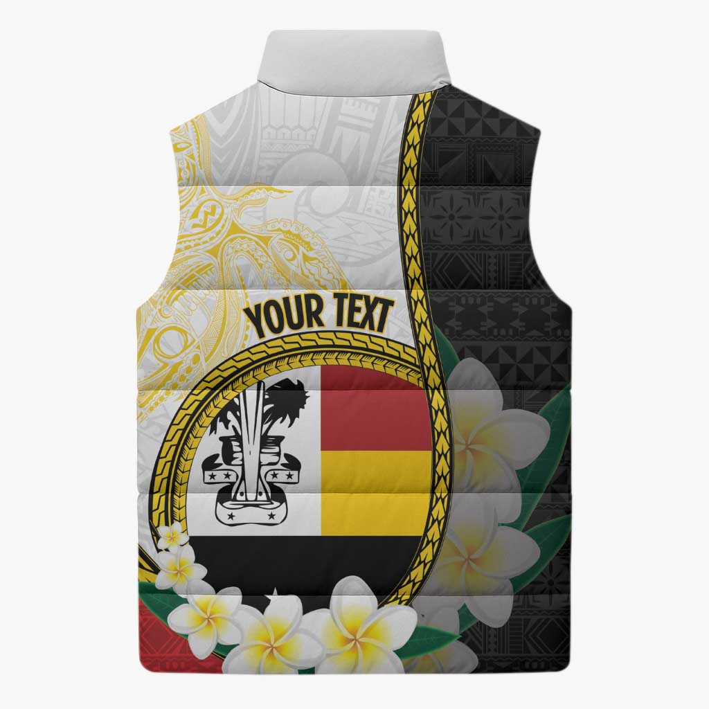Personalised PNG Madang Provins Sleeveless Puffer Jacket Papua New Guinea Plumeria Melanesian Pattern LT14 - Polynesian Pride