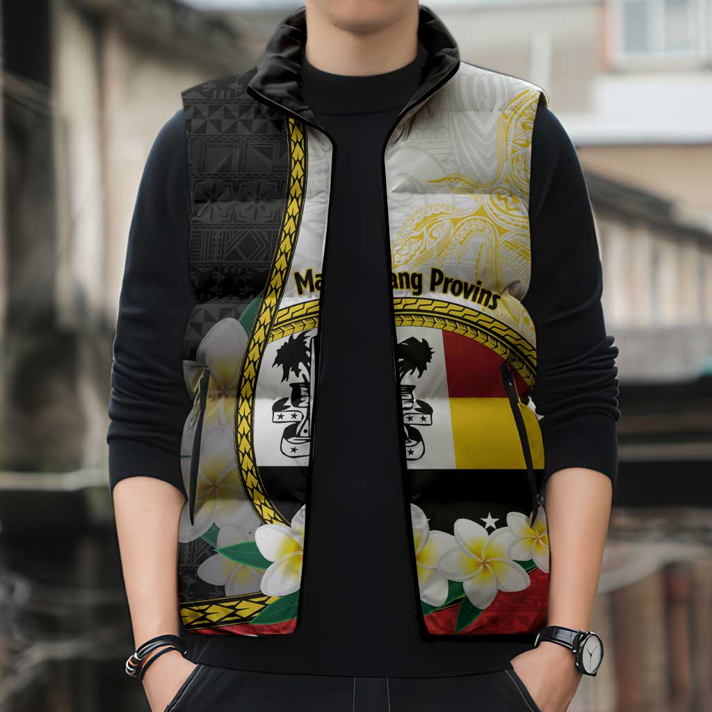 Personalised PNG Madang Provins Sleeveless Puffer Jacket Papua New Guinea Plumeria Melanesian Pattern LT14 - Polynesian Pride