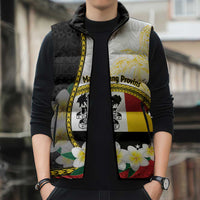 Personalised PNG Madang Provins Sleeveless Puffer Jacket Papua New Guinea Plumeria Melanesian Pattern LT14 - Polynesian Pride