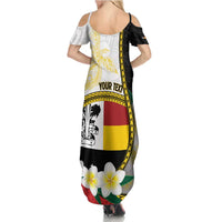 Personalised PNG Madang Provins Summer Maxi Dress Papua New Guinea Plumeria Melanesian Pattern - Polynesian Pride