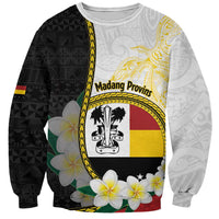 Personalised PNG Madang Provins Sweatshirt Papua New Guinea Plumeria Melanesian Pattern LT14 Unisex White - Polynesian Pride