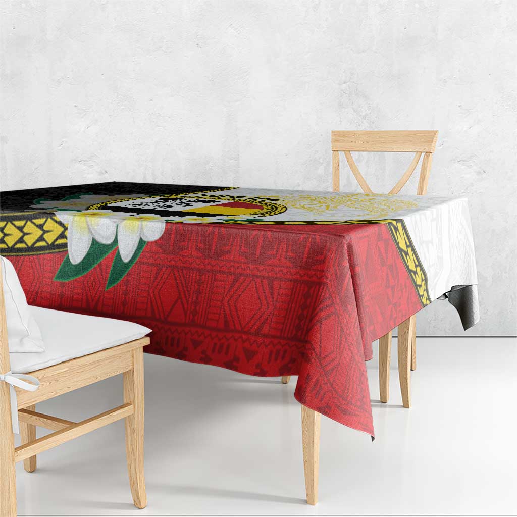 Personalised PNG Madang Provins Tablecloth Papua New Guinea Plumeria Melanesian Pattern LT14 - Polynesian Pride