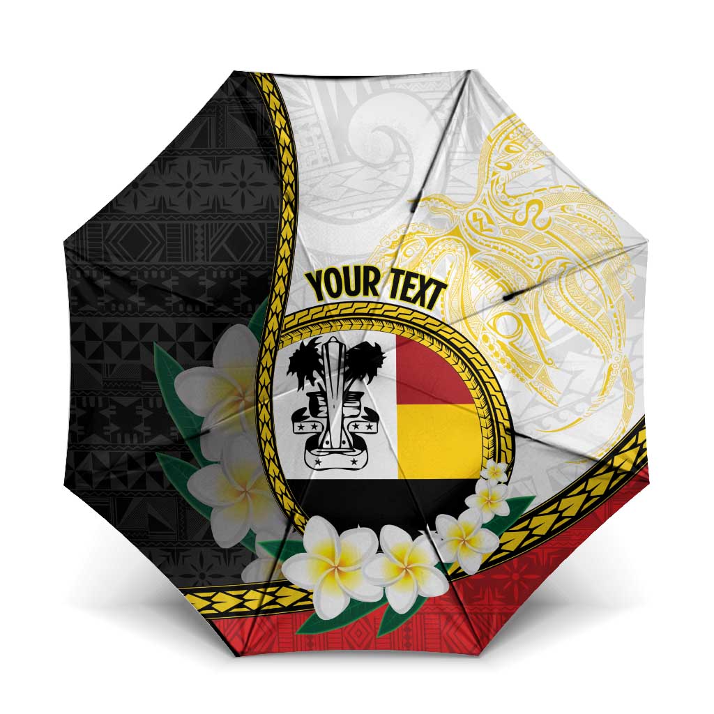 Personalised PNG Madang Provins Umbrella Papua New Guinea Plumeria Melanesian Pattern - Polynesian Pride