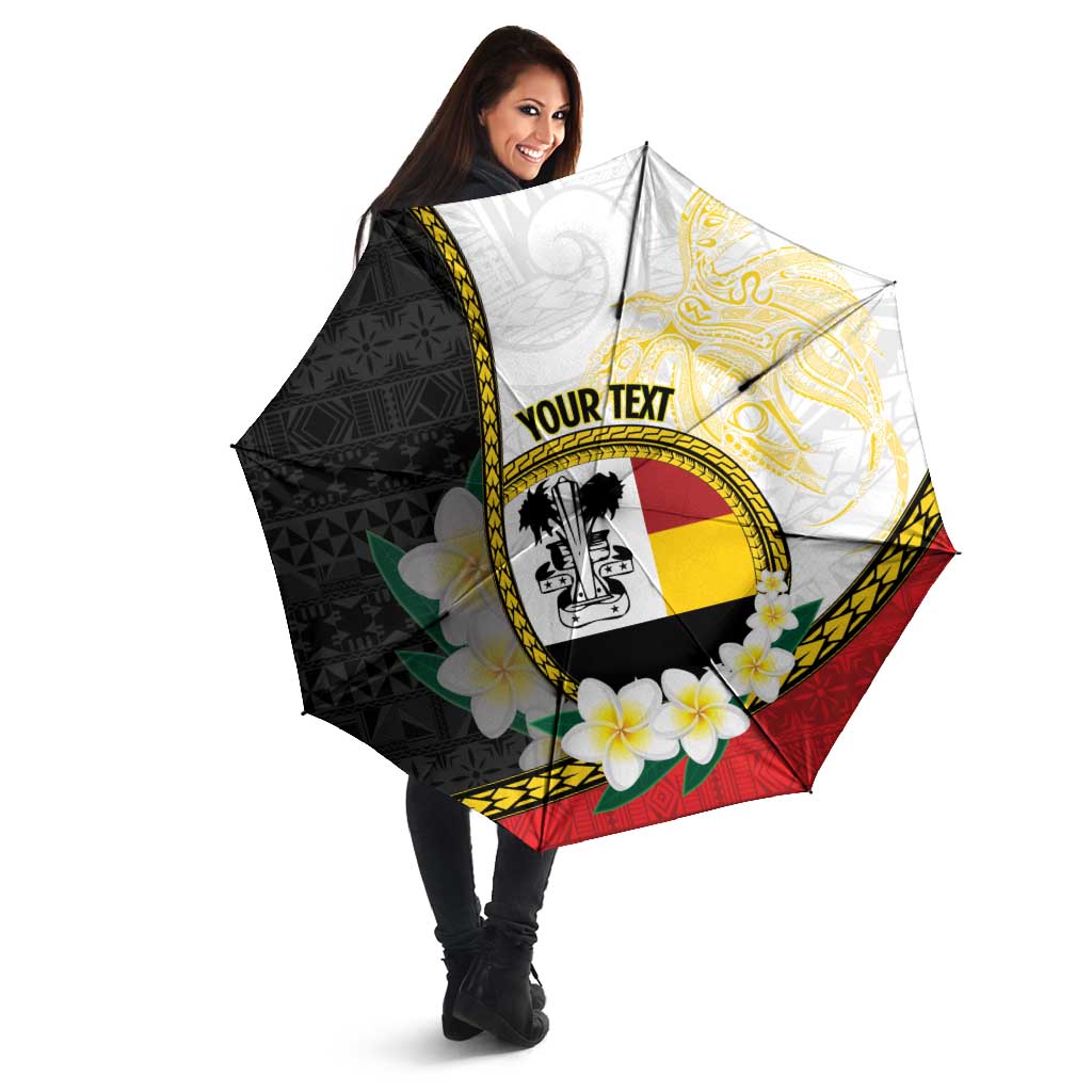 Personalised PNG Madang Provins Umbrella Papua New Guinea Plumeria Melanesian Pattern - Polynesian Pride
