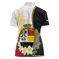 Personalised PNG Madang Provins Women Polo Shirt Papua New Guinea Plumeria Melanesian Pattern - Polynesian Pride