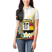 Personalised PNG Madang Provins Women Polo Shirt Papua New Guinea Plumeria Melanesian Pattern - Polynesian Pride