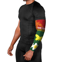 Personalised PNG Oro Provins Arm Sleeves Papua New Guinea Plumeria Melanesian Pattern LT14 - Polynesian Pride