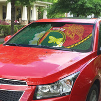 Personalised PNG Oro Provins Auto Sun Shade Papua New Guinea Plumeria Melanesian Pattern LT14 - Polynesian Pride