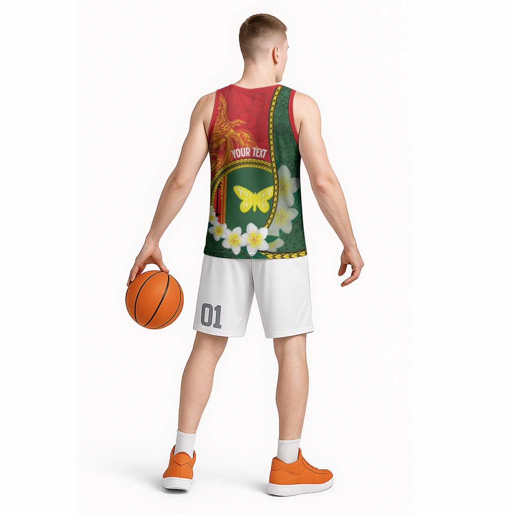 Personalised PNG Oro Provins Basketball Jersey Papua New Guinea Plumeria Melanesian Pattern LT14 - Polynesian Pride