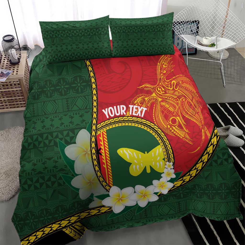 Personalised PNG Oro Provins Bedding Set Papua New Guinea Plumeria Melanesian Pattern - Polynesian Pride