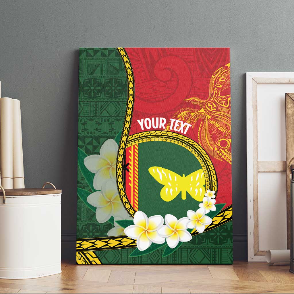 Personalised PNG Oro Provins Canvas Wall Art Papua New Guinea Plumeria Melanesian Pattern LT14 - Polynesian Pride