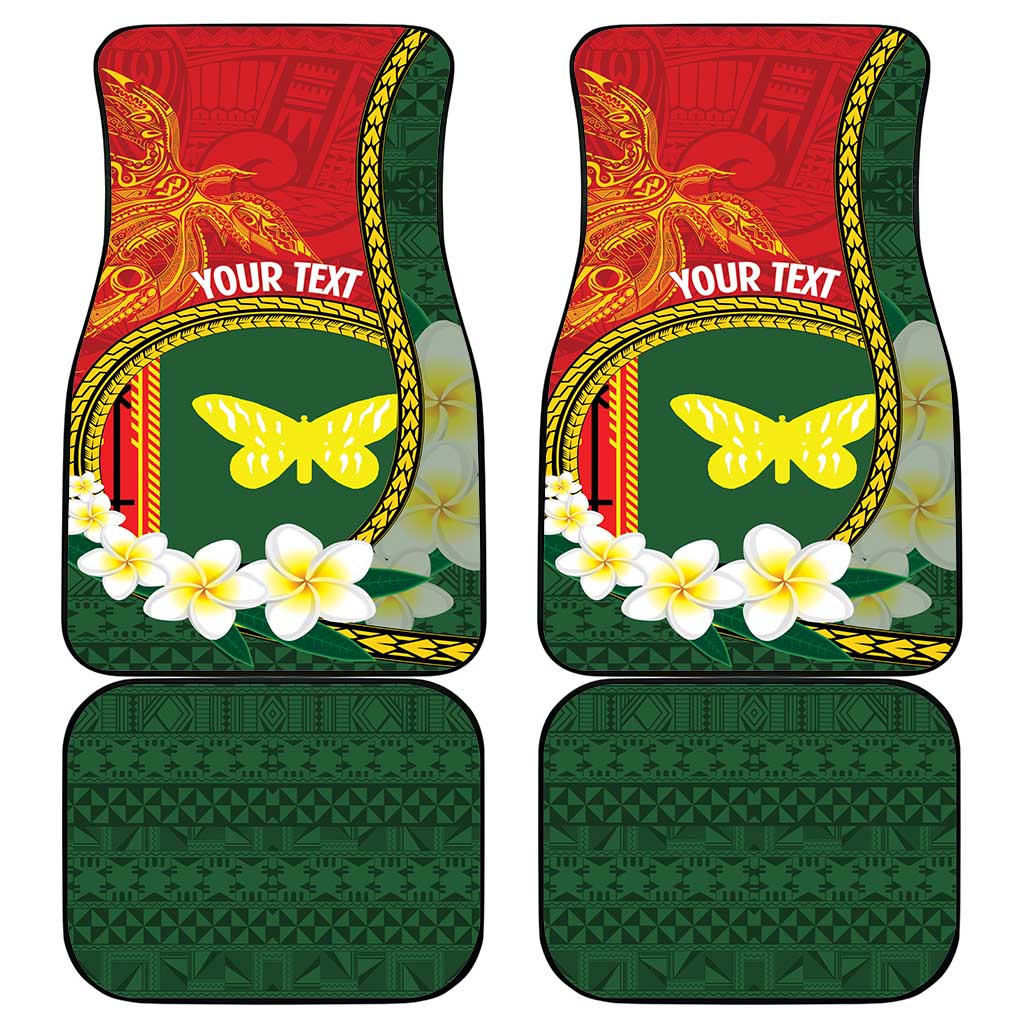Personalised PNG Oro Provins Car Mats Papua New Guinea Plumeria Melanesian Pattern LT14 - Polynesian Pride