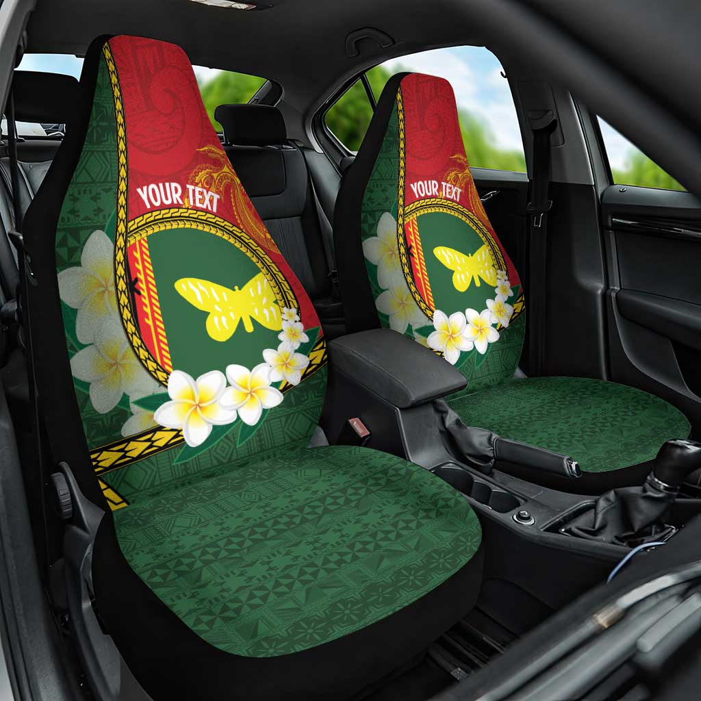 Personalised PNG Oro Provins Car Seat Cover Papua New Guinea Plumeria Melanesian Pattern - Polynesian Pride