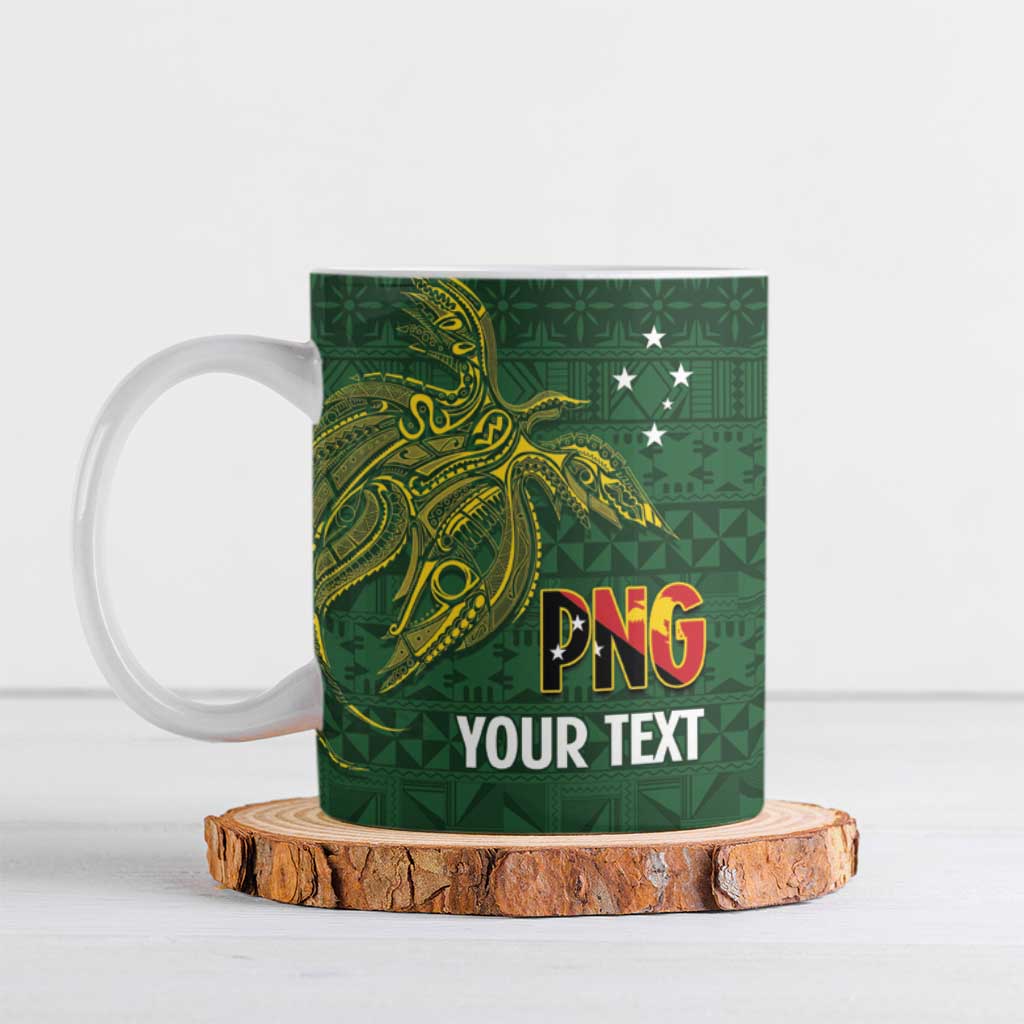 Personalised PNG Oro Provins Ceramic Mug Papua New Guinea Plumeria Melanesian Pattern - Polynesian Pride