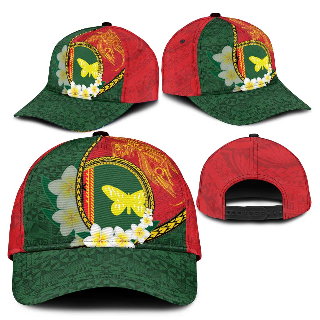 PNG Oro Provins Classic Cap Papua New Guinea Plumeria Melanesian Pattern - Polynesian Pride