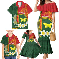 Personalised PNG Oro Provins Family Matching Mermaid Dress and Hawaiian Shirt Papua New Guinea Plumeria Melanesian Pattern - Polynesian Pride