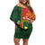 Personalised PNG Oro Provins Family Matching Off Shoulder Short Dress and Hawaiian Shirt Papua New Guinea Plumeria Melanesian Pattern - Polynesian Pride
