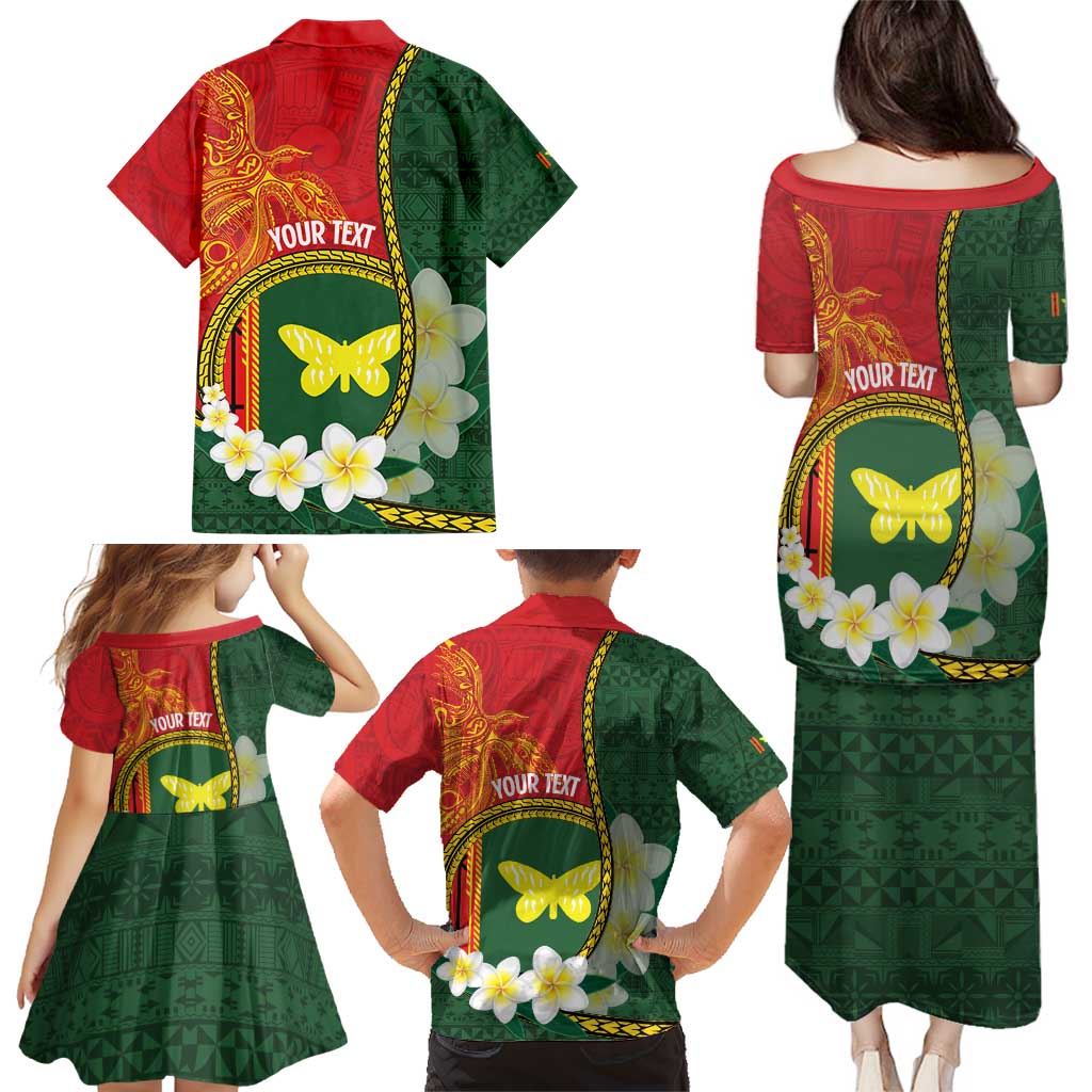 Personalised PNG Oro Provins Family Matching Puletasi and Hawaiian Shirt Papua New Guinea Plumeria Melanesian Pattern - Polynesian Pride