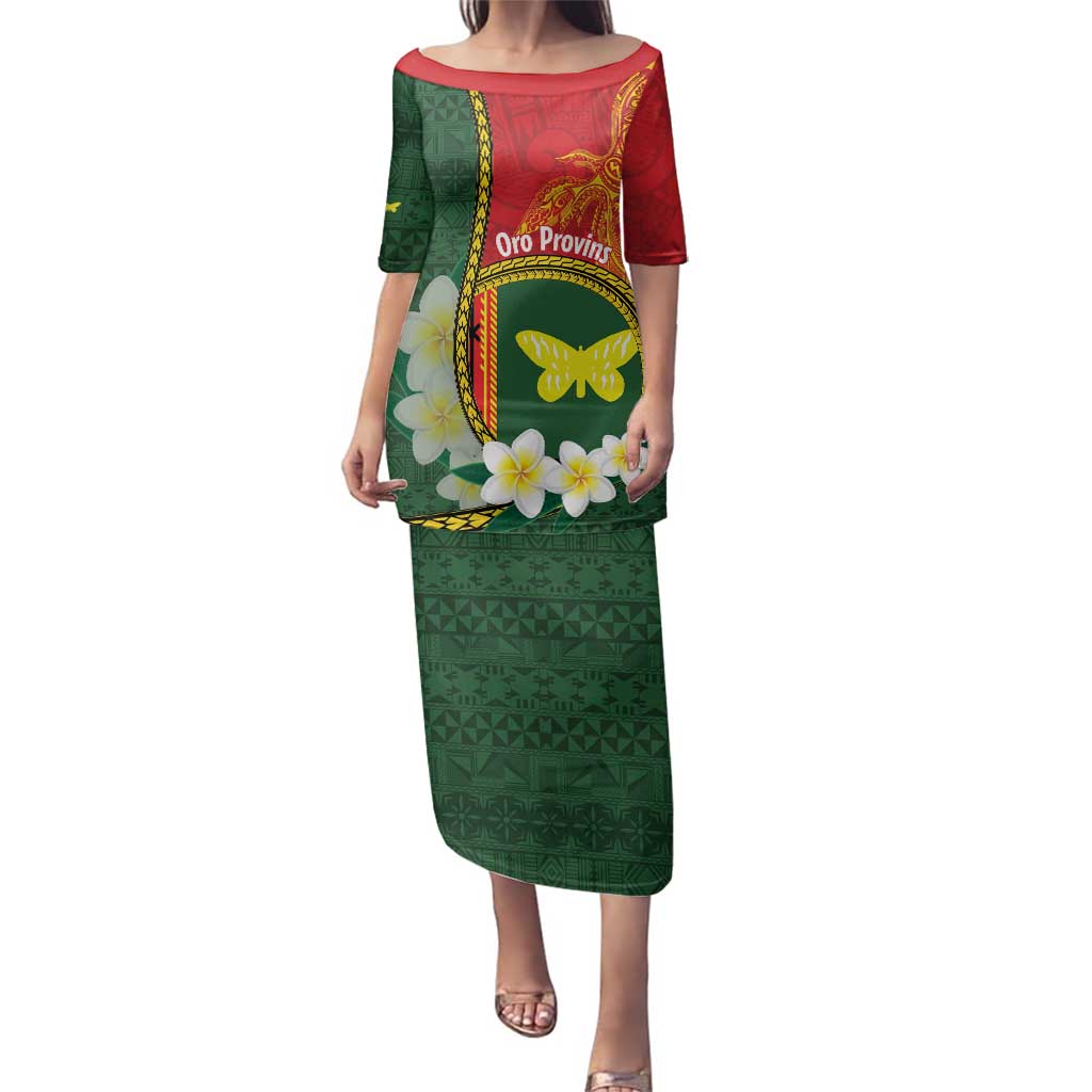 Personalised PNG Oro Provins Family Matching Puletasi and Hawaiian Shirt Papua New Guinea Plumeria Melanesian Pattern - Polynesian Pride