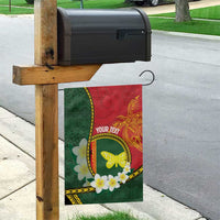 Personalised PNG Oro Provins Garden Flag Papua New Guinea Plumeria Melanesian Pattern - Polynesian Pride