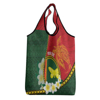 Personalised PNG Oro Provins Grocery Bag Papua New Guinea Plumeria Melanesian Pattern LT14 - Polynesian Pride
